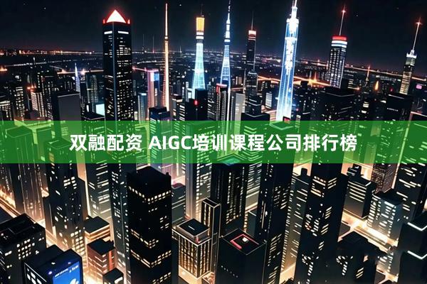 双融配资 AIGC培训课程公司排行榜