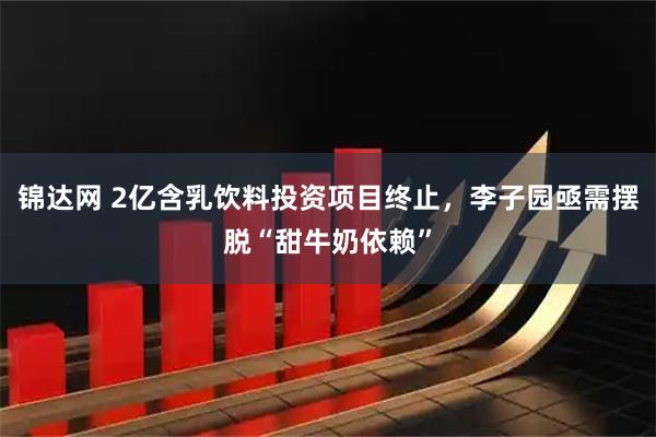 锦达网 2亿含乳饮料投资项目终止，李子园亟需摆脱“甜牛奶依赖”