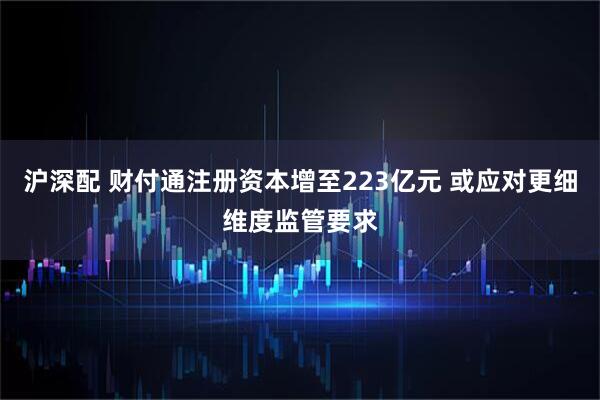 沪深配 财付通注册资本增至223亿元 或应对更细维度监管要求